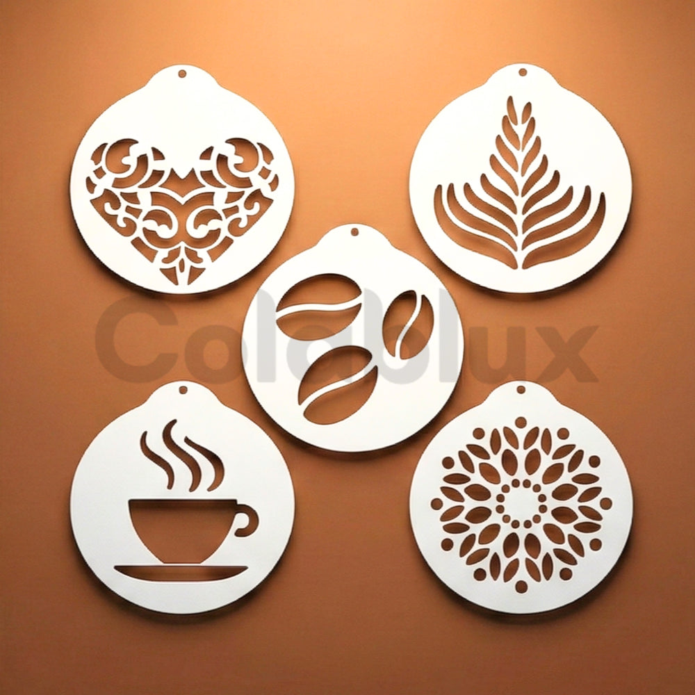 Ensemble de pochoirs à café en acier inoxydable