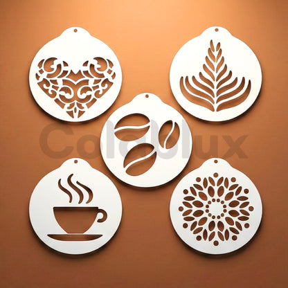 Ensemble de pochoirs à café en acier inoxydable