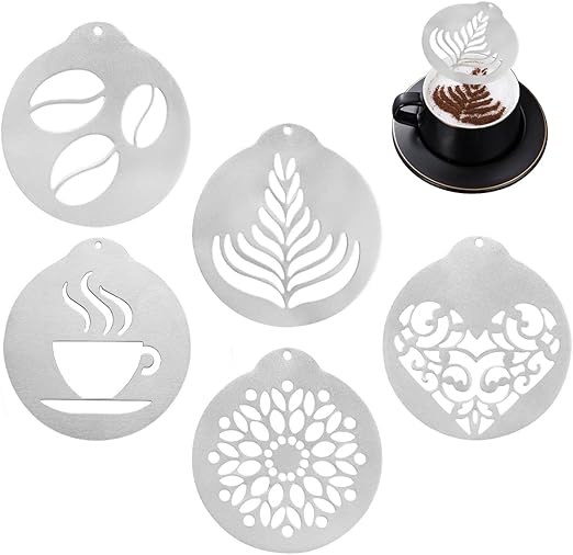 Ensemble de pochoirs à café en acier inoxydable