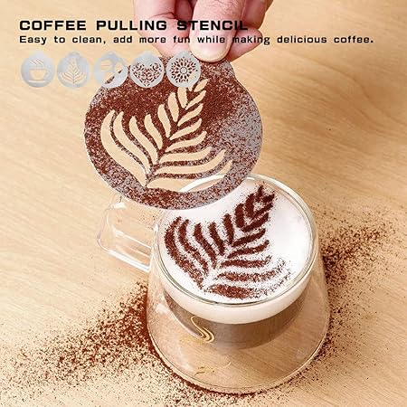 Ensemble de pochoirs à café en acier inoxydable