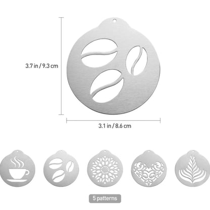 Ensemble de pochoirs à café en acier inoxydable