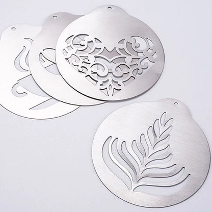 Ensemble de pochoirs à café en acier inoxydable